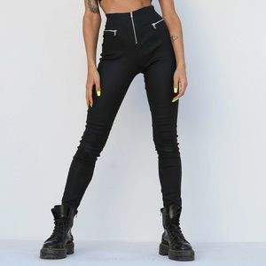 Tiger Mist Pearl Pants Black Wet Look